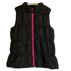 ENERGIE Girls Black and Pink Zip Up Puffer Vest